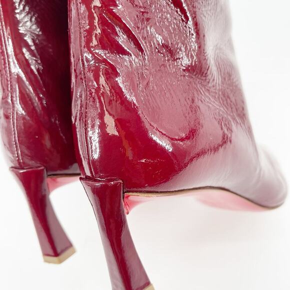 Christian Louboutin Red Patent Leather Condorocombo 55 Knee High Boot EU 37.5 - Picture 10 of 16